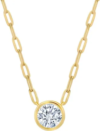 Crislu Bezel Set Cubic Zirconia Pendant Necklace in Gold at Nordstrom