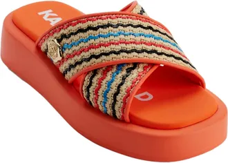 Karl Lagerfeld Womens Karl Lagerfeld Ophelia Woven Slip-On Platform Sandals Orange OPHELIAWOVEN-ORNG