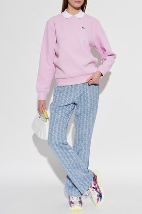 Lacoste Sweatshirt With Logo Patch, Womens, Pink
