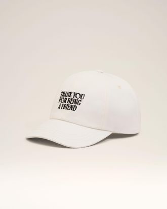 Ami White Cotton Thank You For Being A Friend Embroidery Cap White - OS - Unisex