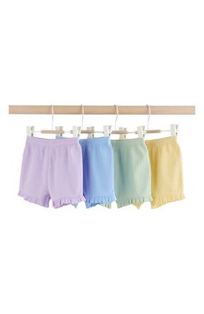 Next Kids 4-Pack Frill Ribbed Shorts in Purple Multi at Nordstrom, Size 12-18M