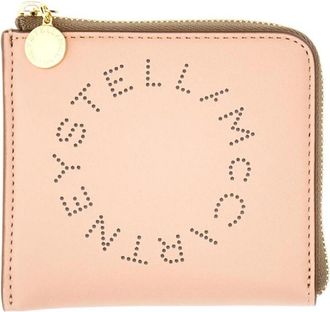 Stella McCartney Perforated Logo Zip Wallet - Dames - Portefeuilles - Roze - ONE Size - Accessoires