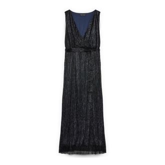 Fiorella Rubino Dream Griekse lurex jurk - Dames - Avondkleed - Blauw - XS - Polyester - Kleedjes