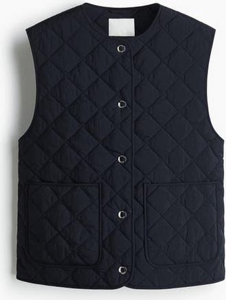 H&M Quilted Gilet in Black at Nordstrom, Size Xx-Large