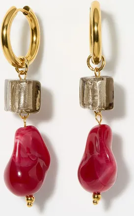 Simons Womens Long resin stone earrings