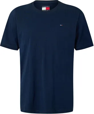 Tommy Jeans Heren Geborduurd Logo Los T-shirt (Donkere marine)