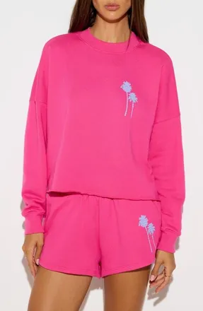 Spiritual Gangster Baja Bliss Liberate Crop Crewneck Sweater in Hype at Nordstrom, Size X-Small