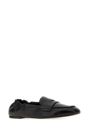 Stuart Weitzman Womens Black Leather Bryant Loafers Mocassini