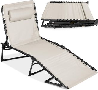 Best Choice Products Patio Chaise Lounge Chair, Outdoor Portable Adjustable Pool Recliner w/ Pillow
