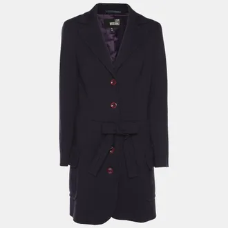 Love Moschino Dark Purple Bow Coats