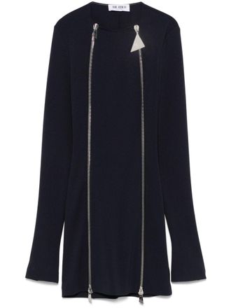 The Attico double-zip mini dress - women - Polyester - 42 - Blue