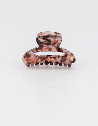 Alexandre de Paris Composition Small Acetate Hair Clip in Marble Rose And Grey at Nordstrom