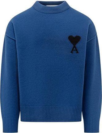 Ami Ami de Coeur Sweatshirt - Heren - Ronde hals truien - Blauw - XS - Katoen - Truien & Vesten