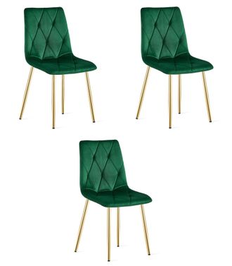 OEM Silla Libra - Terciopelo Verde Oscuro / Patas Doradas X 3