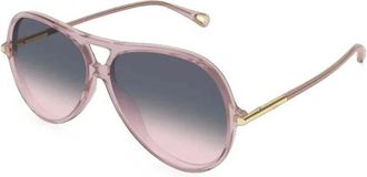 Chlo&eacute; Panthos Zonnebril - Dames - Accessoires - Roze - Maat: 59 MM Nylon