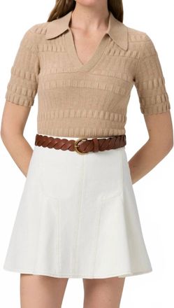 Paige Adaline Mini Skirt In Contrast Ecru