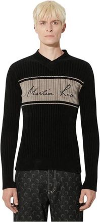 Martine Rose Chenille V-Neck Trui - Heren - Truien - Zwart - Maat: S Katoen