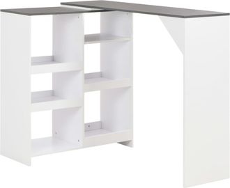vidaXL Tavolo Da Bar Con Scaffale Mobile Bianco 138x39x110 Cm - Vidaxl