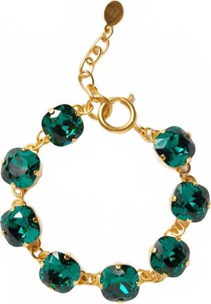 La Vie Parisienne Womens Large Crystal Bracelet In Emerald