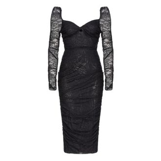Pinko Pinko - Jurken > Dagjurken > Midjurken - Dames - Casual kleedjes - Zwart - 2XL - Kleedjes
