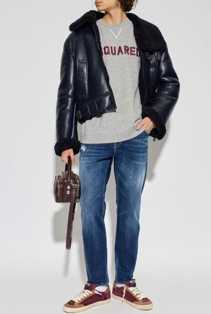 Dsquared2 Sweatshirt With Embroidered Logo, Mens, Grey