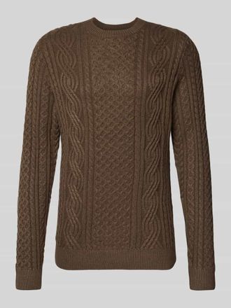 Jack & Jones Strickpullover mit gerippten Abschlüssen Modell BLUSEAN in Oliv, Größe XXL