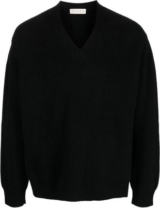 Paura Venezia V-neck Sweater - Heren - V-hals truien - Zwart - XL - Wol - Truien & Vesten