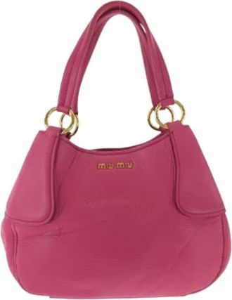 Miu Miu Pre-owned Handbags, female, Pink, Size: ONE SIZE Pre-owned Leather handbags