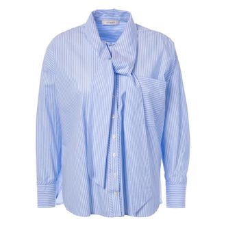 Jcsophie Blouse Relaxed Fit - Dames - Overhemden - Blauw - S - Katoen - Overhemden