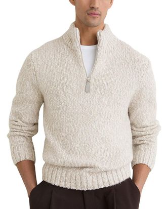 Reiss Seb Half Zip Two Tone Wool-Blend Sweater