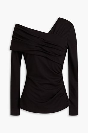 Diane Von Fürstenberg Dolores one-shoulder ruched jersey top - Black - S