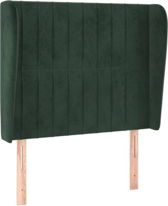 vidaXL Cabecero con orejas de terciopelo verde oscuro 93x23x118/128 cm Vidaxl
