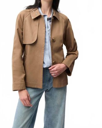 Joseph Ribkoff Twill Short Trench Jacket In Tigers Eye