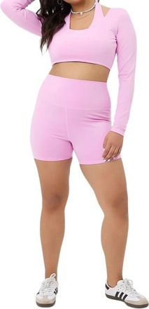 Frankies Bikinis Speedy Bike Short In Baby Pink