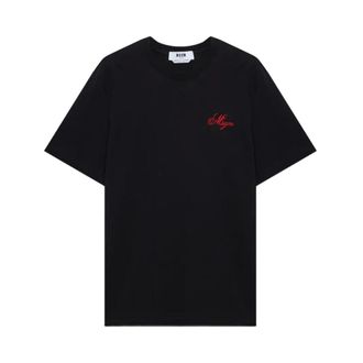 Msgm T-Shirts, male, Black, Size: S T-Shirt