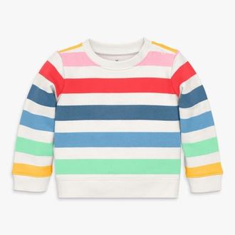 primary Baby Sweatshirt in Ivory Candy Stripe at Nordstrom, Size 18-24M