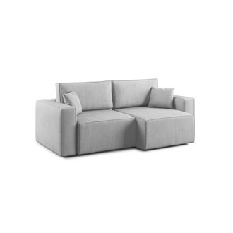 Divani.Store Morfeo Sof&aacute; Con Asiento Extra&iacute;ble En Tela Impermeable 215 Cm Gris Claro