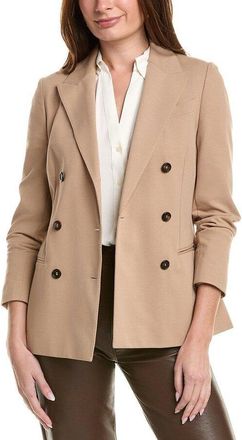 Brunello Cucinelli Almond Double-Breasted Deconstructed Blazer, Brand Size 40 (US Size 6)