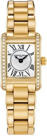 Frederique Constant FC Classics Carr&eacute;e Rectangular Diamond Bracelet Watch, 23mm x 21mm in Gold-Tone at Nordstrom