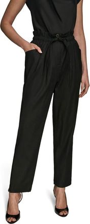 DKNY Paperbag Waist Drawstring Pants in Black at Nordstrom, Size X-Small