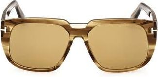 Tom Ford 56mm Square Sunglasses in Colored Havana /Brown at Nordstrom Rack