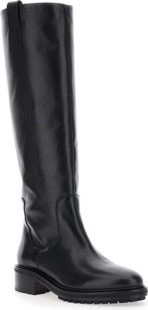 Aeyde Womens Knee-High Boots Henry Black Leather Calf