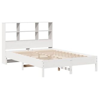 Berkfield Home Decorative Bookcase Bed without Mattress White 160x200cm Solid Wo | Size: 160x200 cm