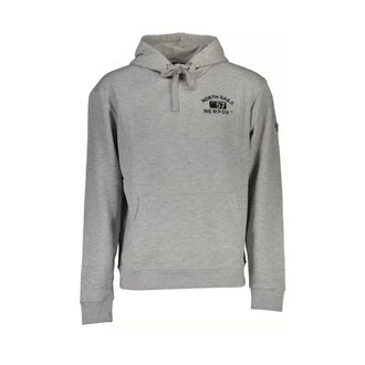 North Sails Hoodies, male, Gray, Size: S Gray Hooded Sweatshirt with Print