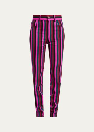 Chlo&eacute; Striped Virgin Wool Trousers