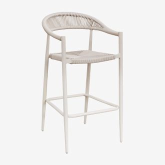 Sklum Sklum - Pack De 4 Taburetes Altos De Jard&iacute;n En Aluminio Y Cuerda Trenzada Amatria