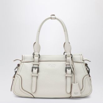 Prada Large shopping bag in talc-colored leather