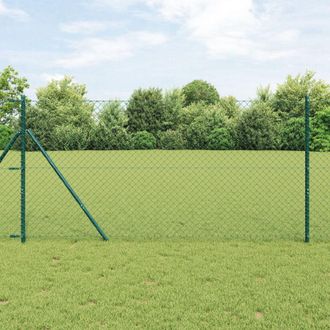 Berkfield Home Chain Link Fence Green 1.6x10 m Steel