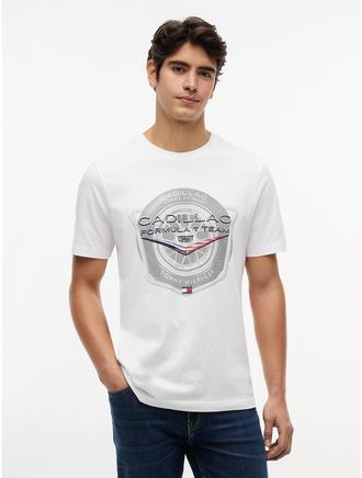 Tommy Hilfiger Mens Tommy x Cadillac F1 Team Tire T-Shirt - White - XS