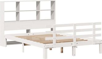 vidaXL Bookcase Bed without Mattress White 120x190 cm Small Double Solid Wood Pine Vidaxl